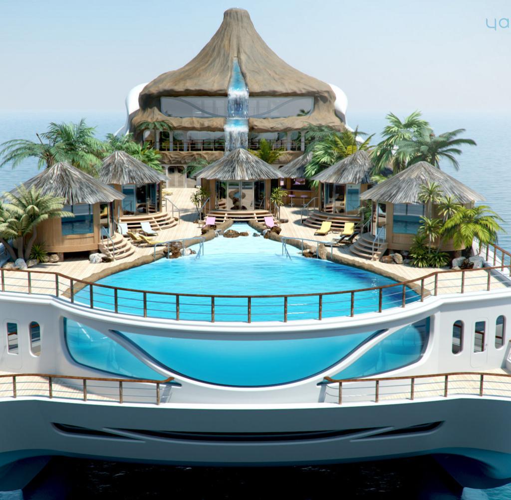 Яхта-остров Tropical Island Paradise от Yacht Island Design