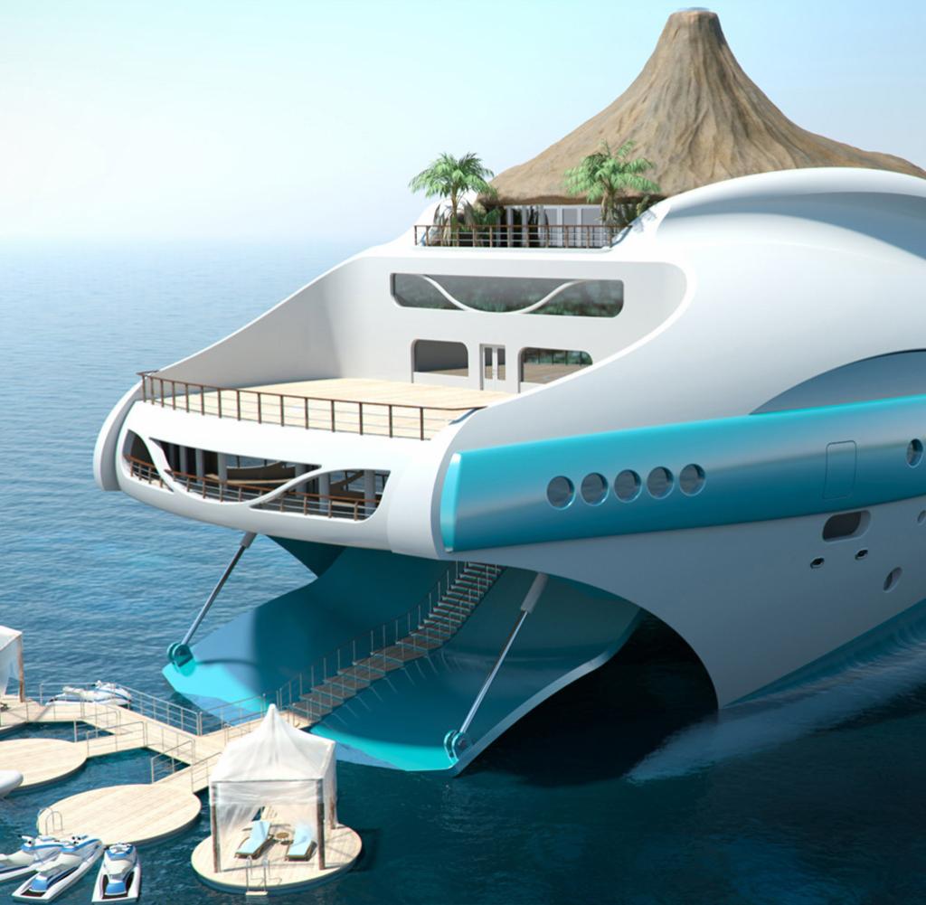 Яхта-остров Tropical Island Paradise от Yacht Island Design